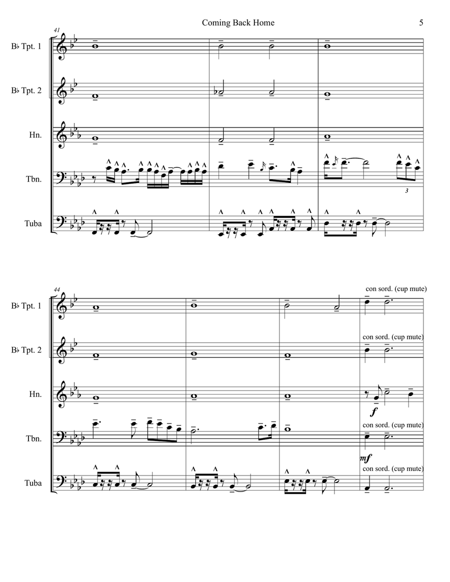 Coming Back Home Coming Back Home Brass Ensemble scores gallery preview page 5