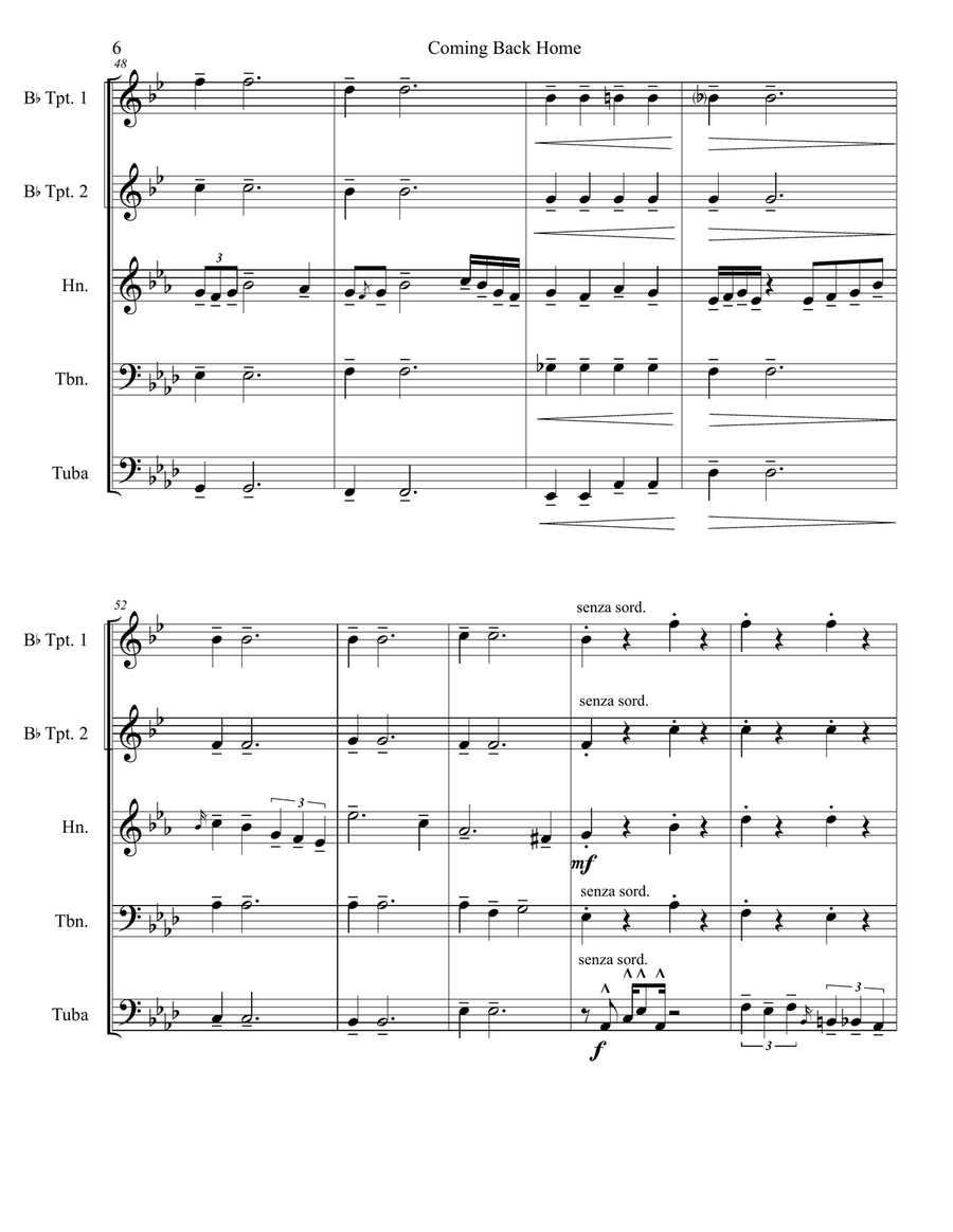 Coming Back Home Coming Back Home Brass Ensemble scores gallery preview page 6