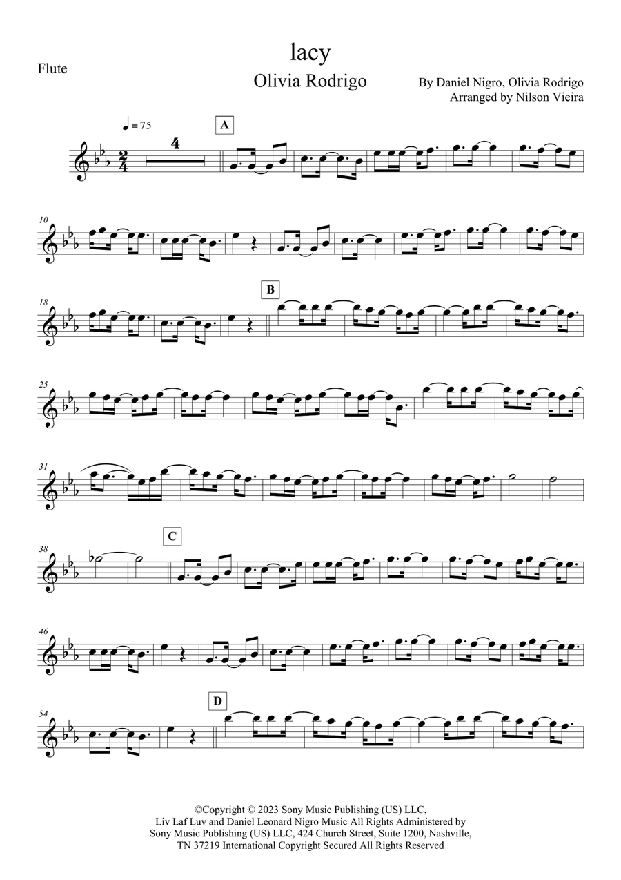 Lacy Flute Solo scores gallery preview page 1