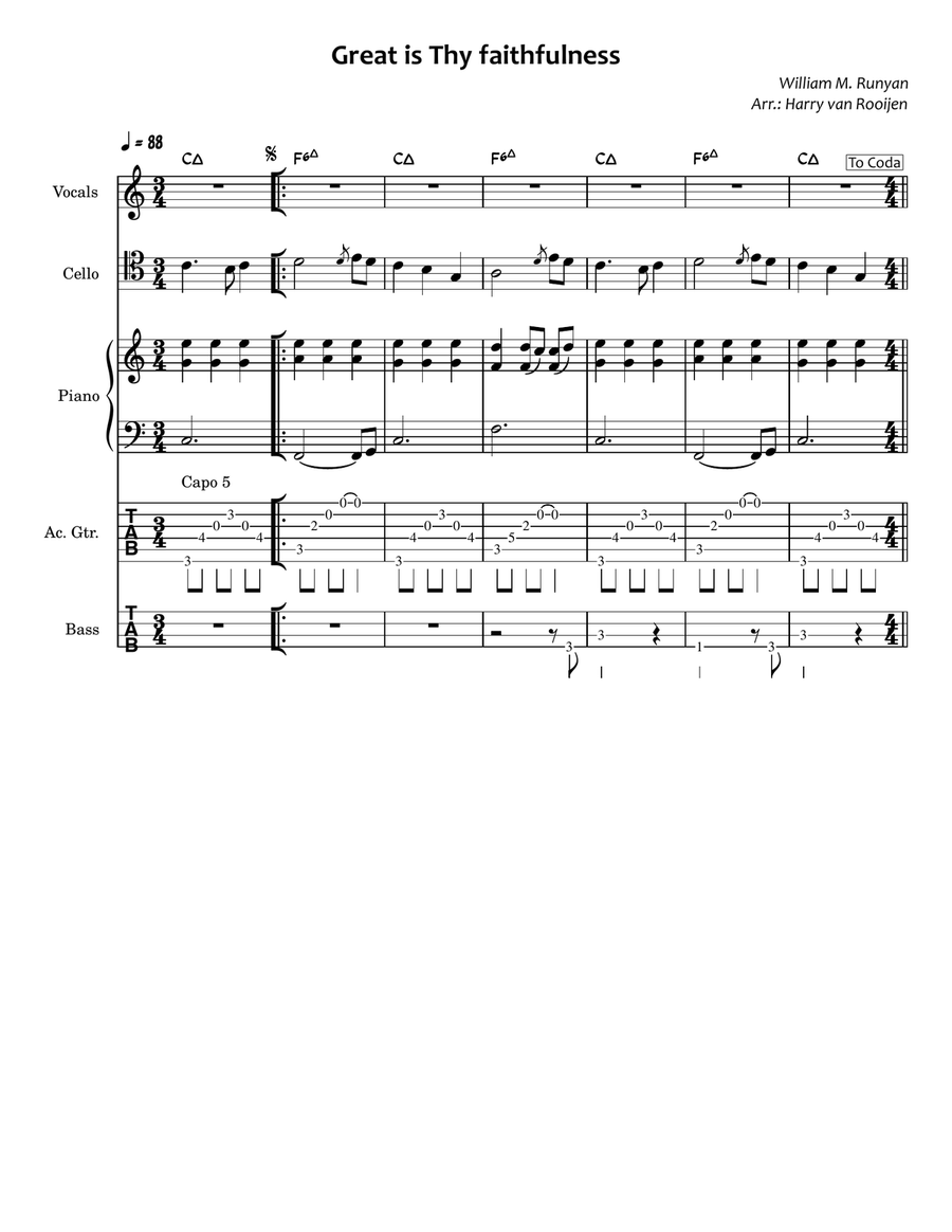 Great is Thy Faithfulness (Band Version) Piano, Vocal scores gallery preview page 1
