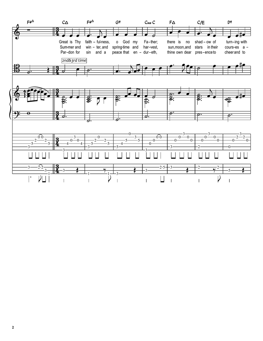 Great is Thy Faithfulness (Band Version) Piano, Vocal scores gallery preview page 2
