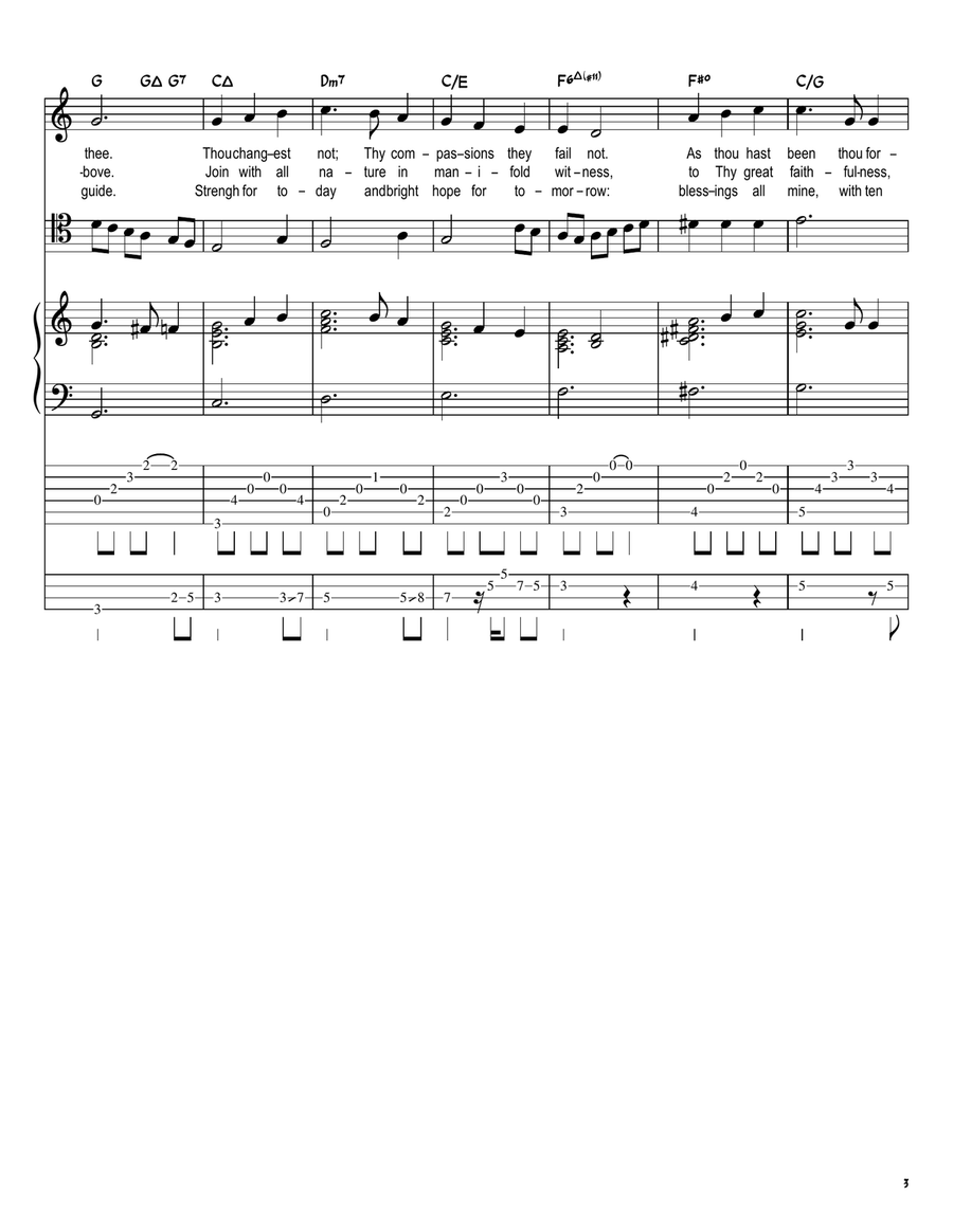 Great is Thy Faithfulness (Band Version) Piano, Vocal scores gallery preview page 3