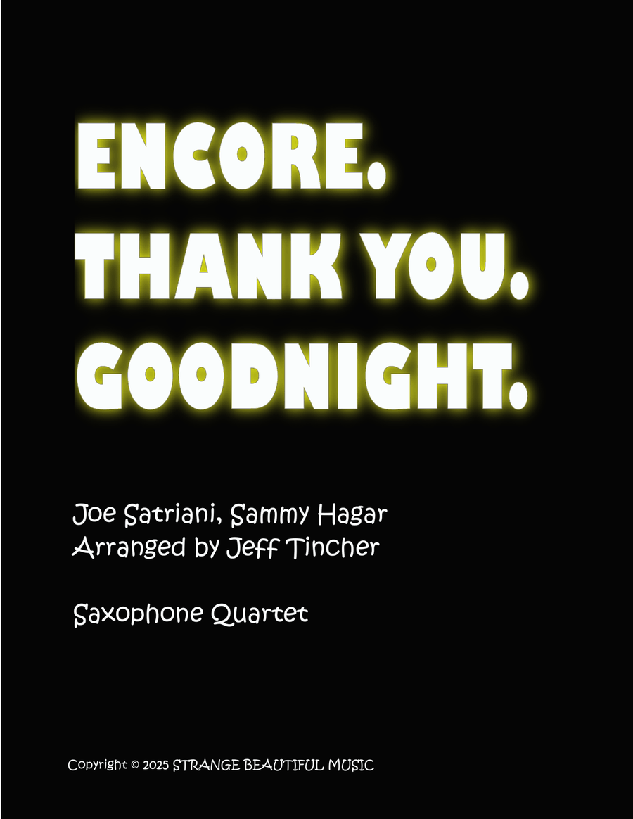 Encore Thank You Goodnight Saxophone Quartet scores gallery preview page 1