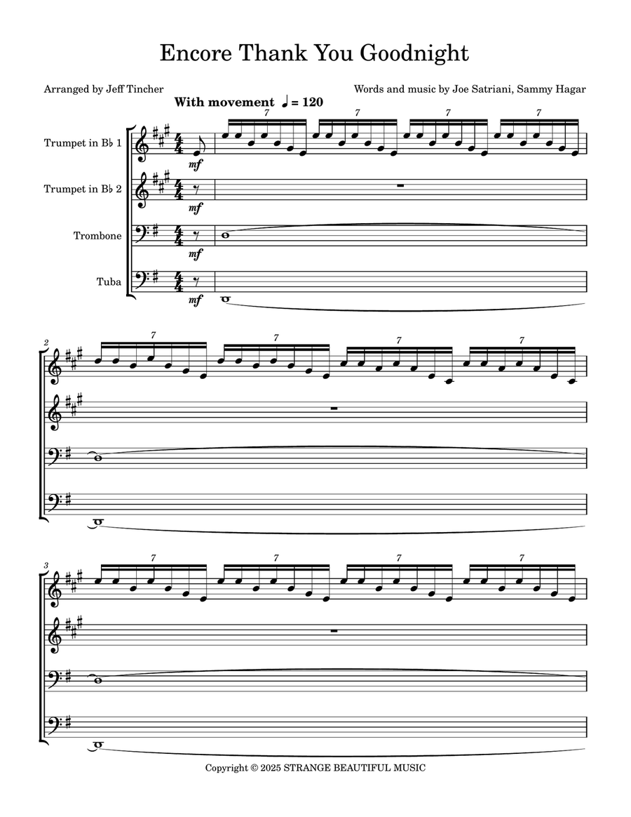 Encore Thank You Goodnight Brass Quartet scores gallery preview page 2