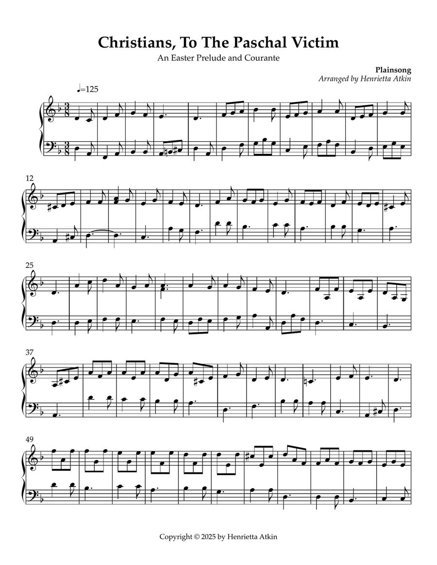 Christians, To The Paschal Victim Piano Solo scores gallery preview page 2