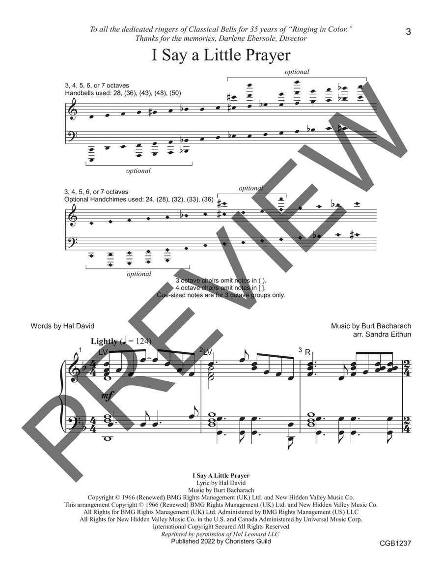 I Say a Little Prayer I Say a Little Prayer Handbell Choir scores gallery preview page 2