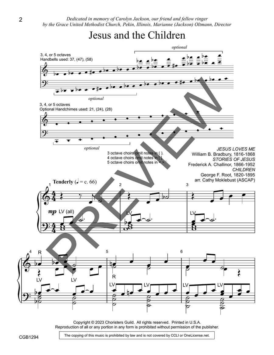Jesus and the Children (3-5 Octaves) 5-Octaves scores gallery preview page 2
