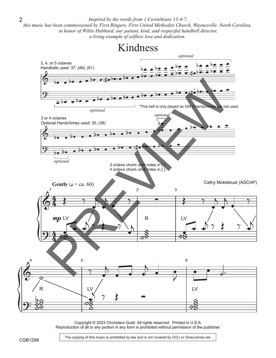 Kindness (3-5 Octaves) Kindness (3-5 Octaves) 5-Octaves scores gallery preview page 2