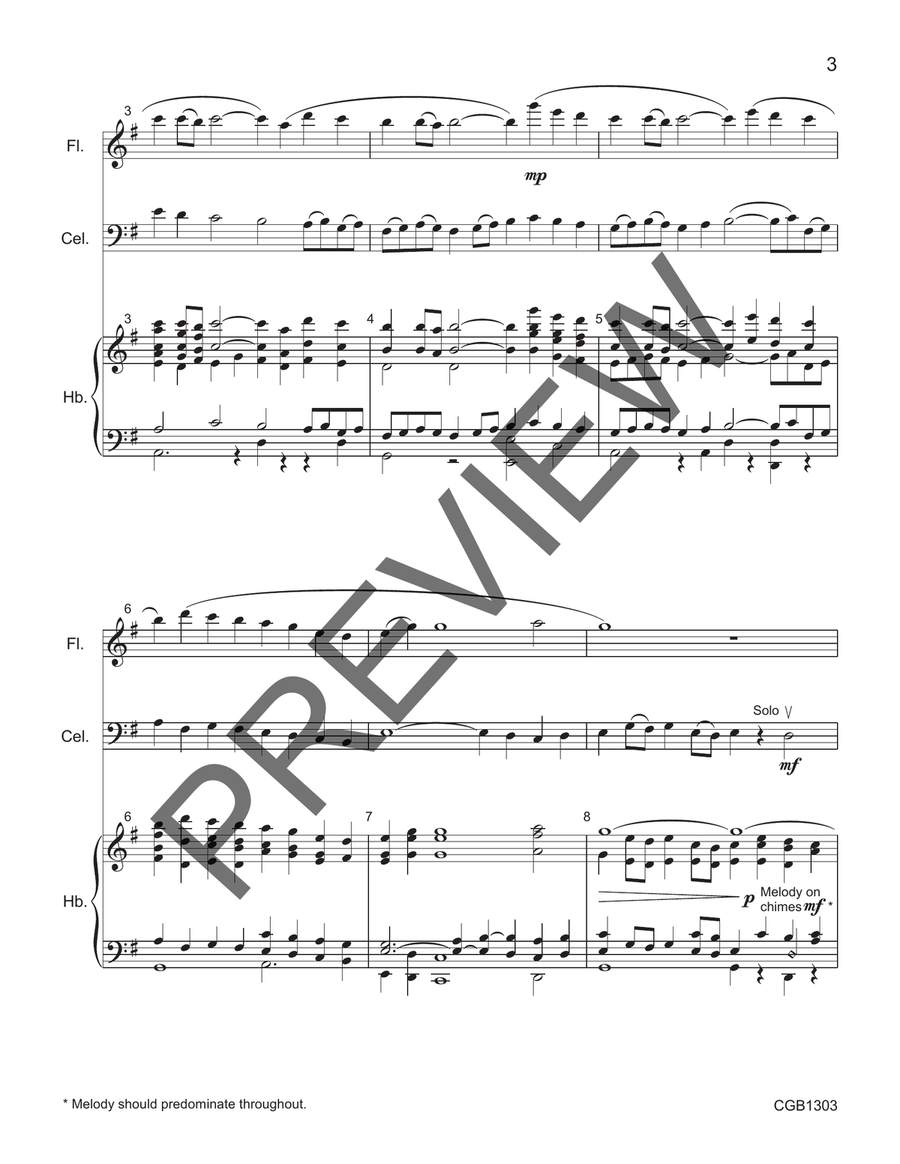 Rhosymedre Full Score Rhosymedre Full Score Handbell Choir scores gallery preview page 3