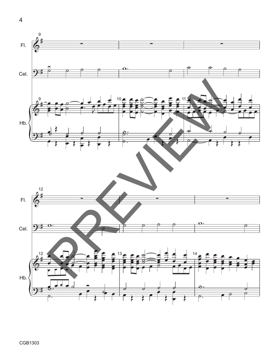 Rhosymedre Full Score Rhosymedre Full Score Handbell Choir scores gallery preview page 4
