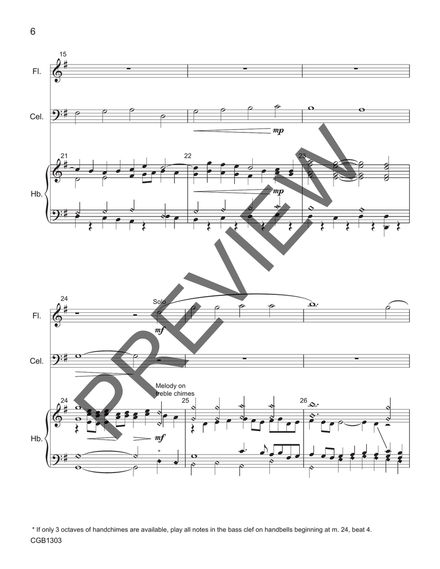 Rhosymedre Full Score Rhosymedre Full Score Handbell Choir scores gallery preview page 6