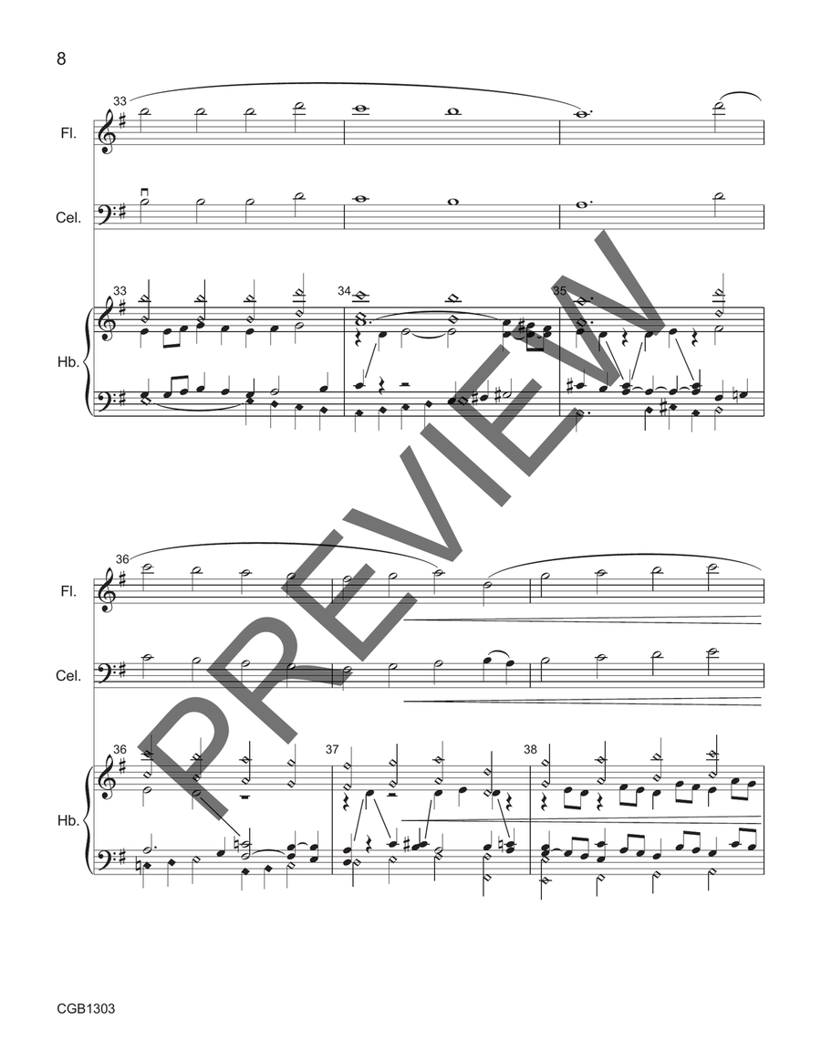 Rhosymedre Full Score Rhosymedre Full Score Handbell Choir scores gallery preview page 8