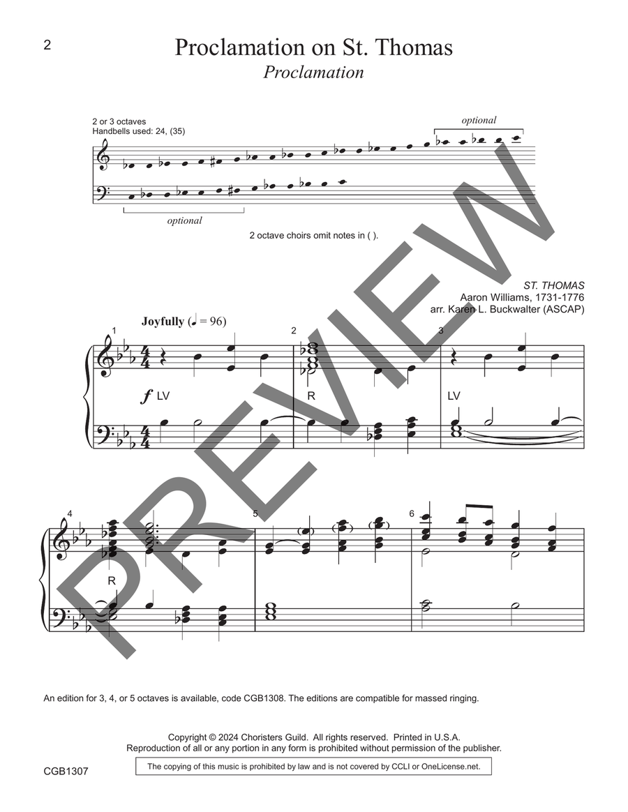 Proclamation on St. Thomas (2-3 octaves) 3-Octaves scores gallery preview page 2