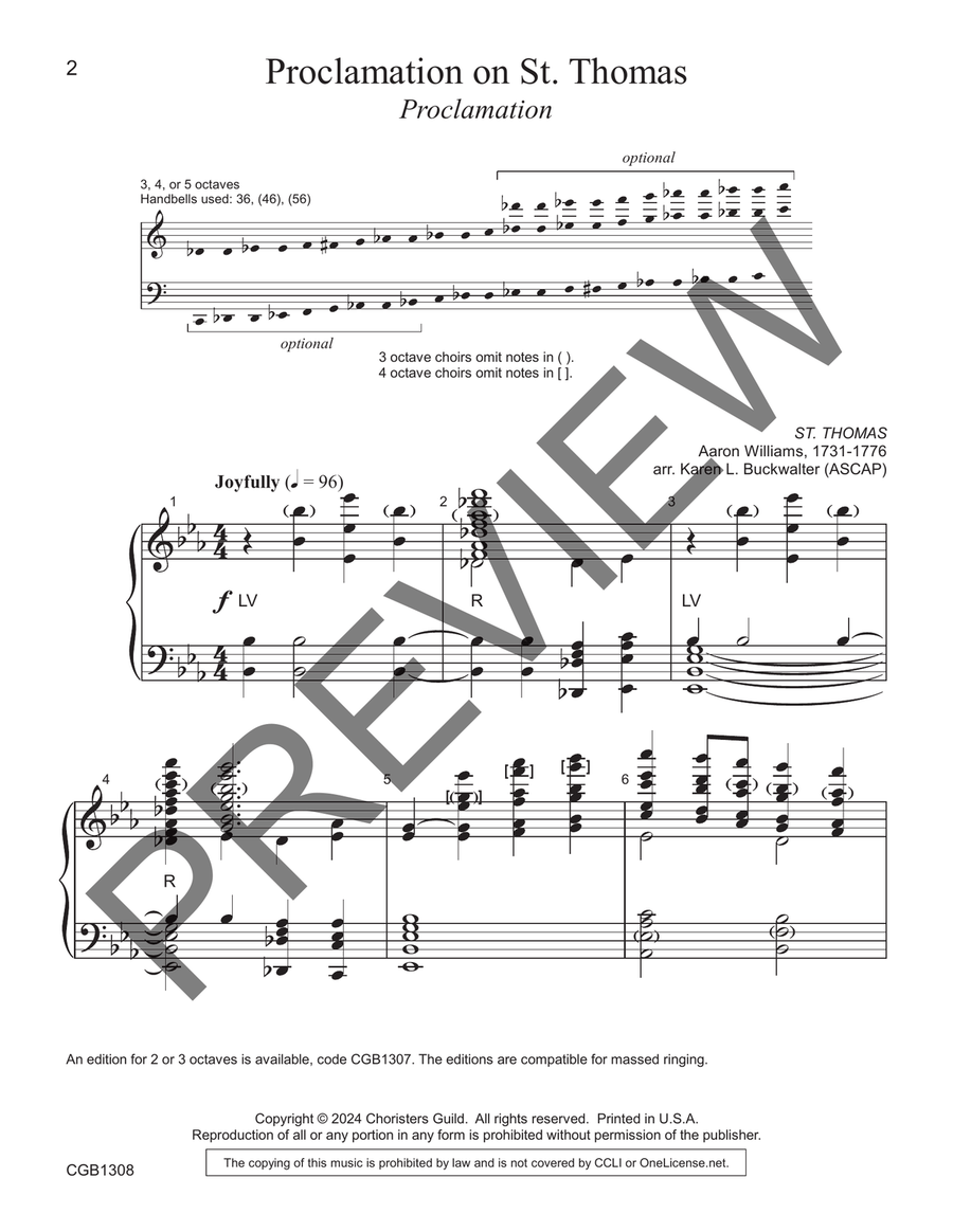 Proclamation on St. Thomas (3-5 octaves) 5-Octaves scores gallery preview page 2