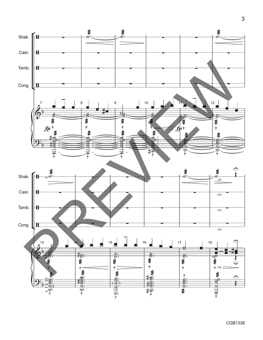Cantad al Senor Full Score Handbell Choir scores gallery preview page 3
