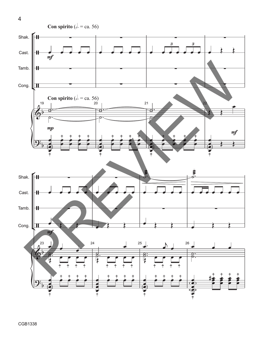 Cantad al Senor Full Score Handbell Choir scores gallery preview page 4