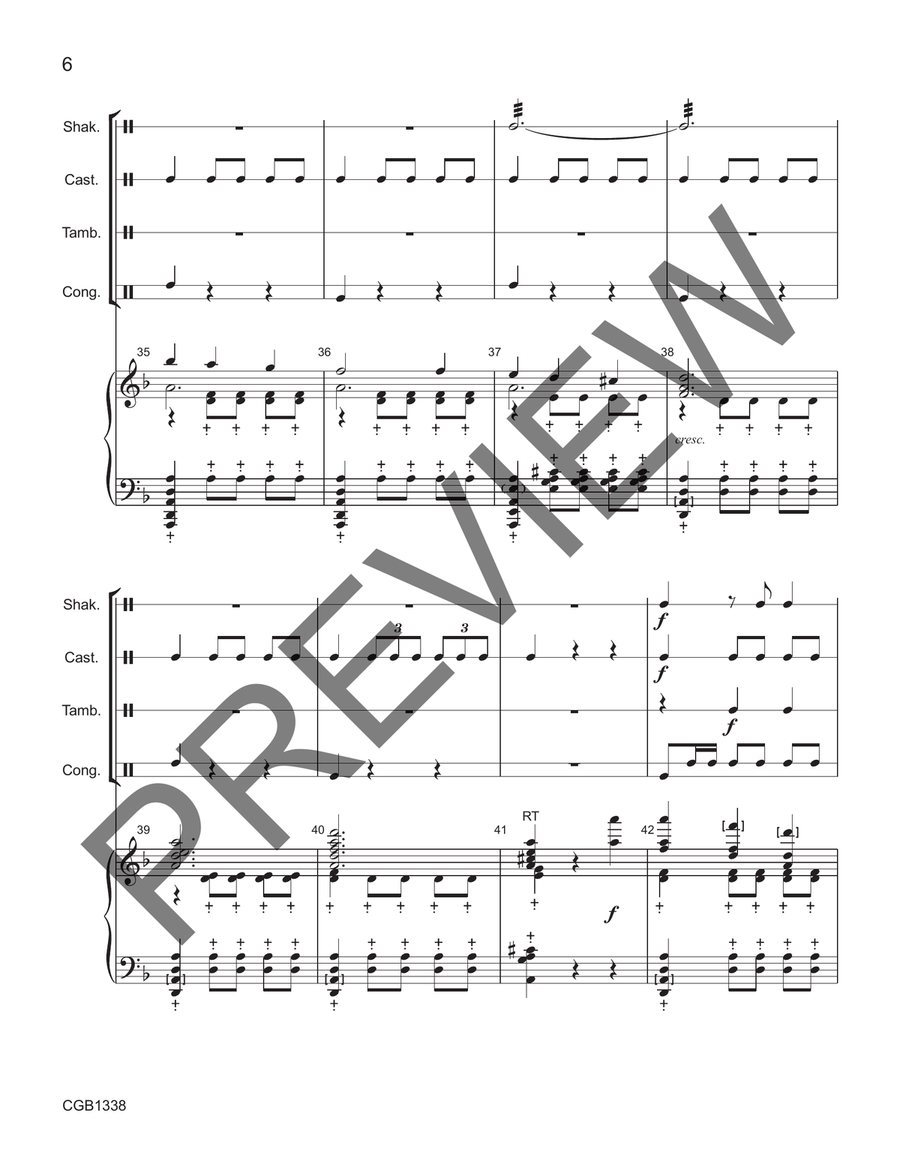 Cantad al Senor Full Score Handbell Choir scores gallery preview page 6