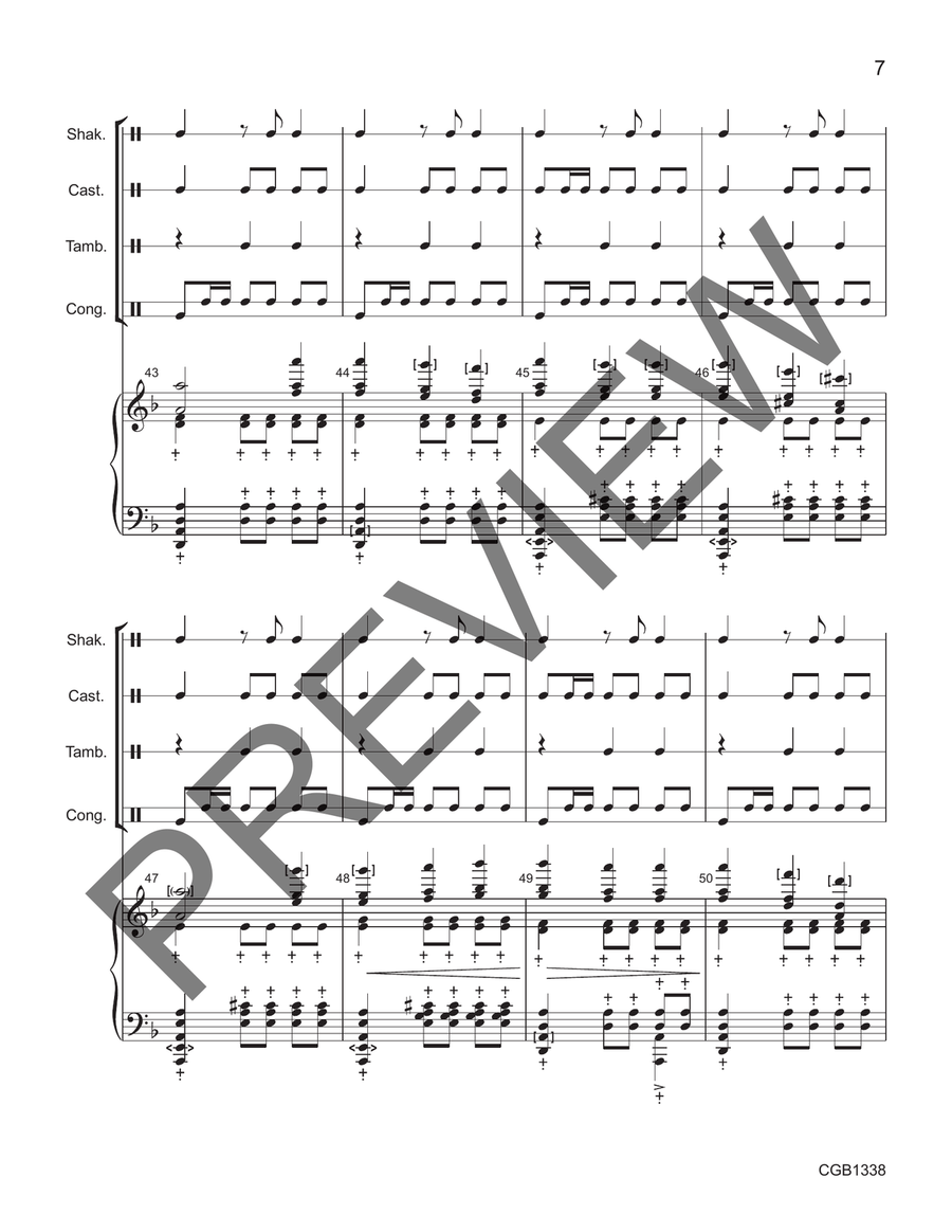 Cantad al Senor Full Score Handbell Choir scores gallery preview page 7