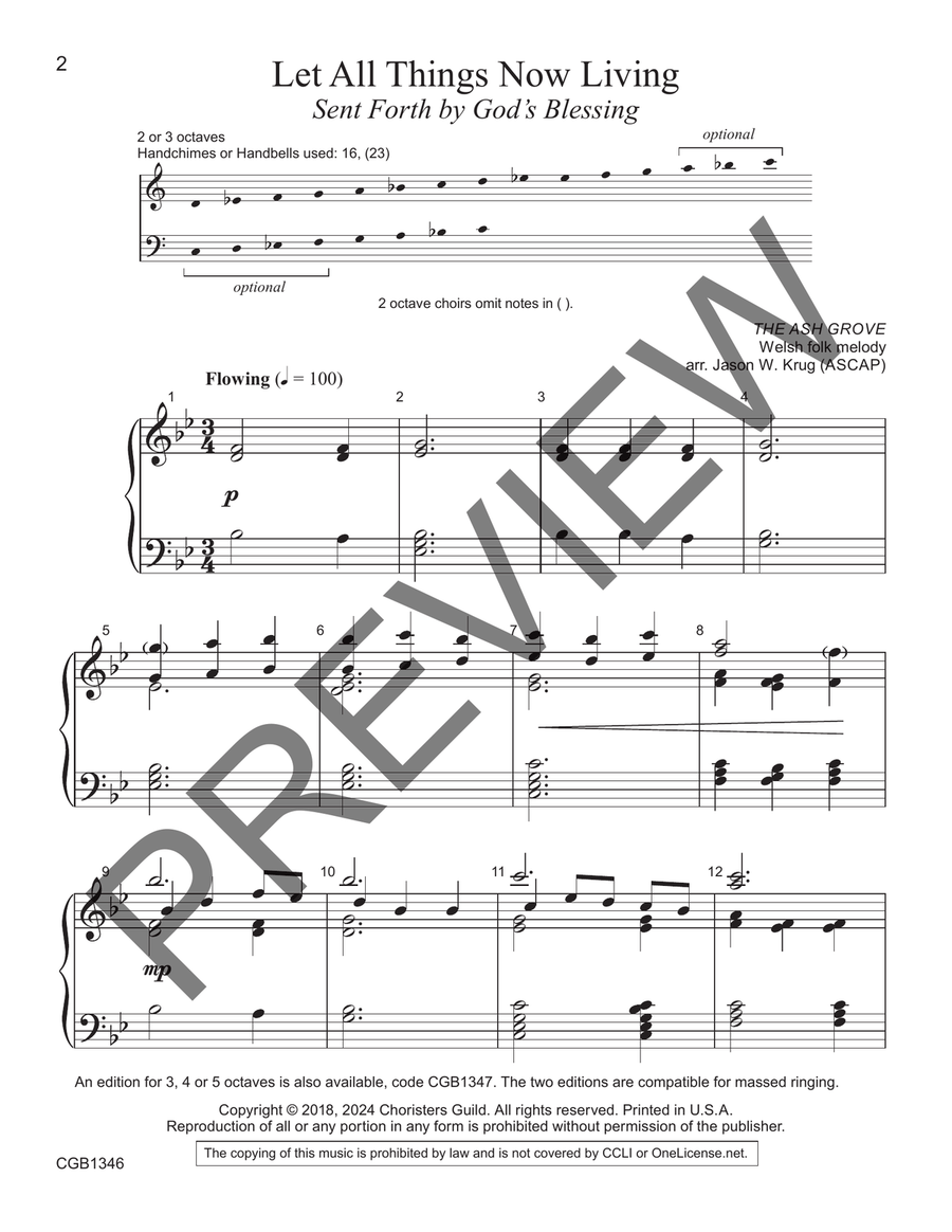 Let All Things Now Living (2-3 octaves) 3-Octaves scores gallery preview page 2