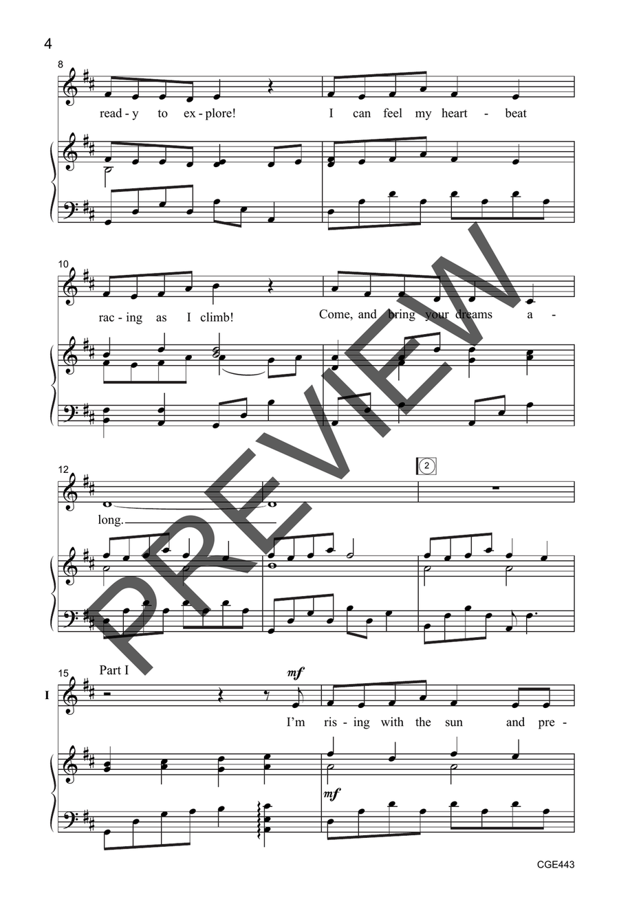 Bring Your Dreams Along (Two-part) 2-Part scores gallery preview page 3
