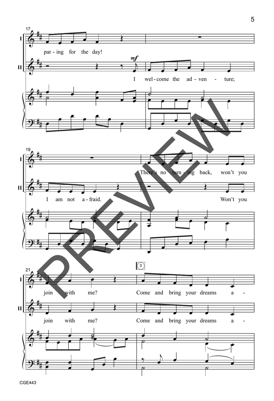 Bring Your Dreams Along (Two-part) 2-Part scores gallery preview page 4