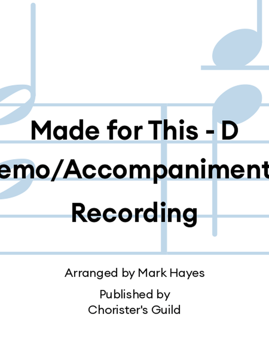 Made for This - Demo/Accompaniment Recording Accompaniment CD scores gallery preview page 1
