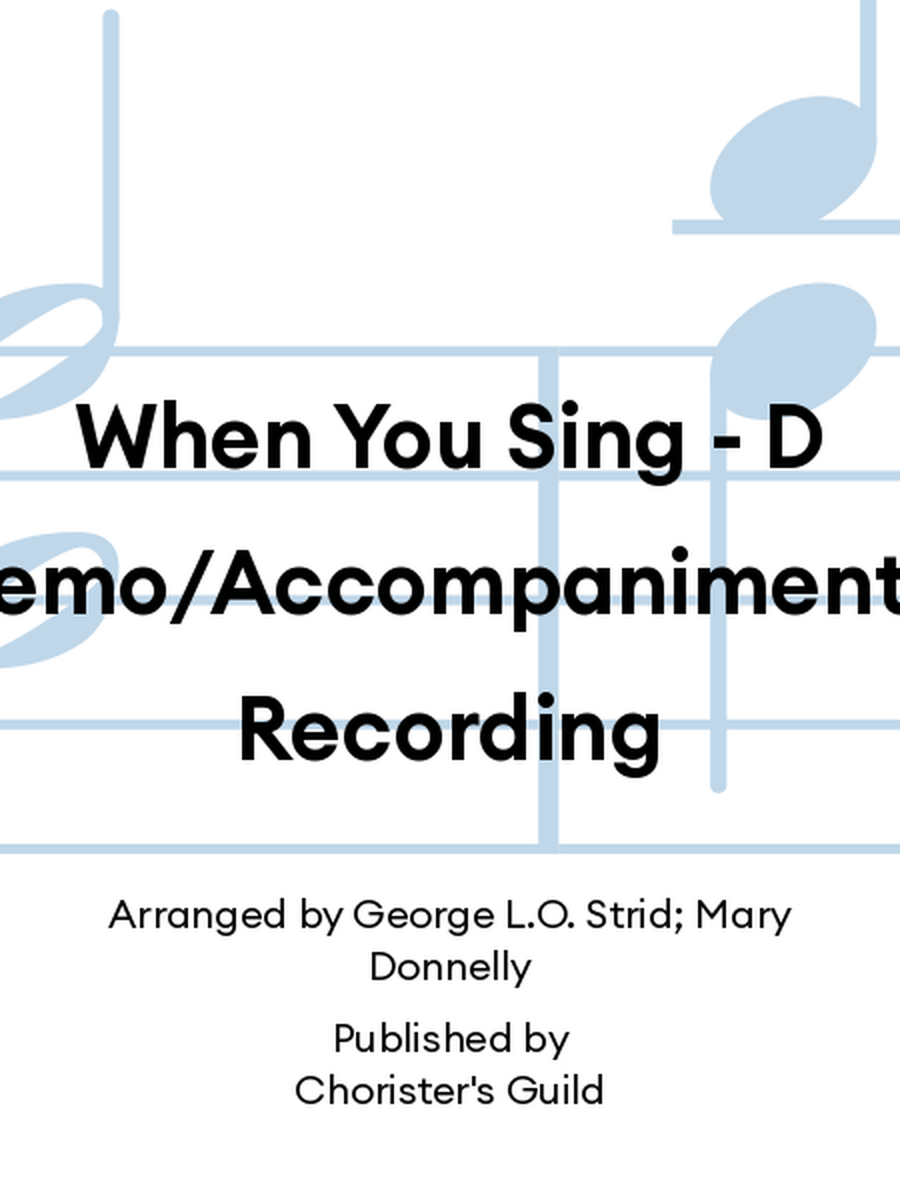 When You Sing - Demo/Accompaniment Recording Accompaniment CD scores gallery preview page 1