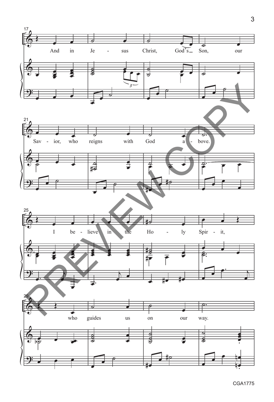 Yes, I Believe! Yes, I Believe! Unison Choir scores gallery preview page 4