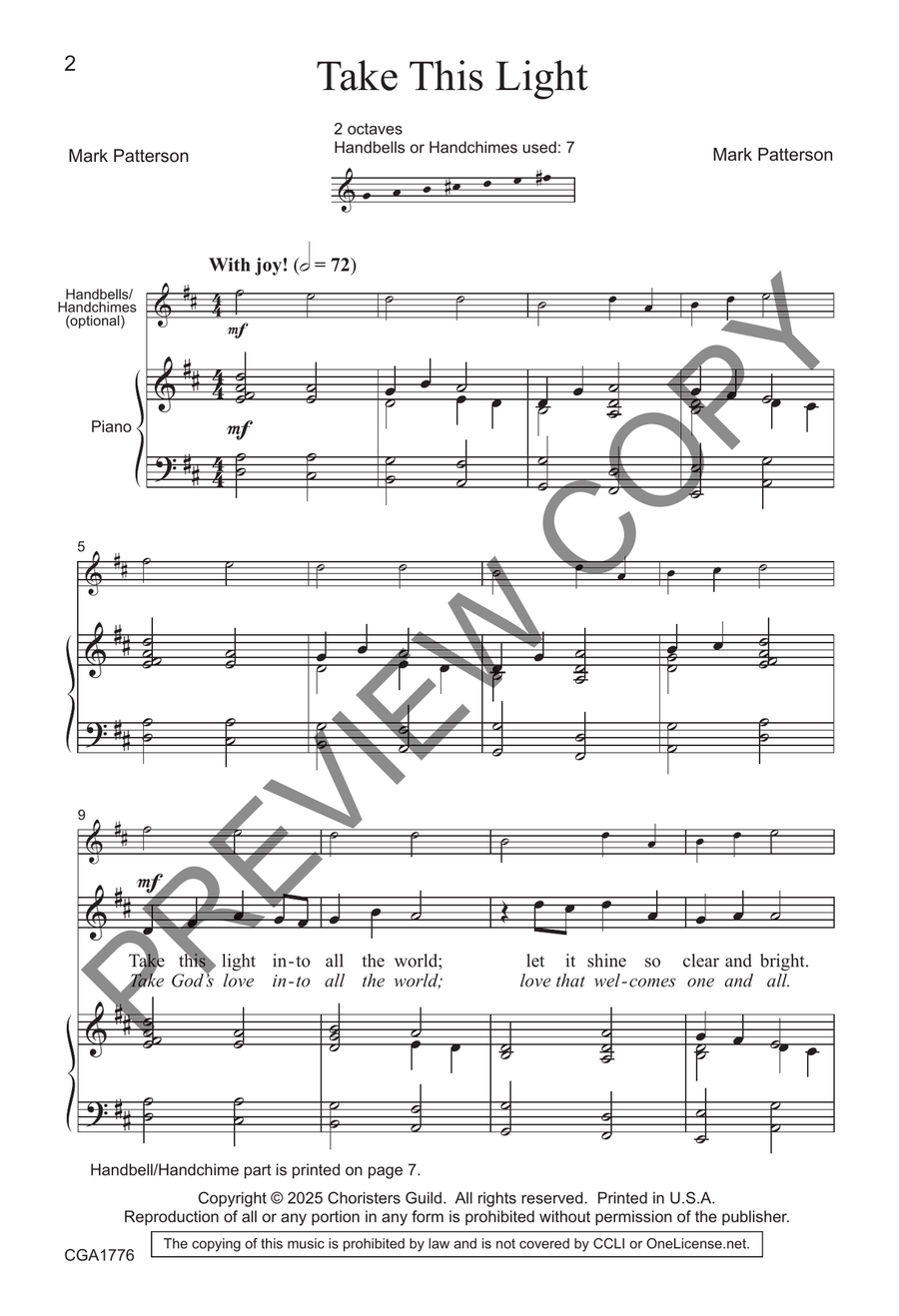 Take This Light Take This Light Unison Choir scores gallery preview page 3