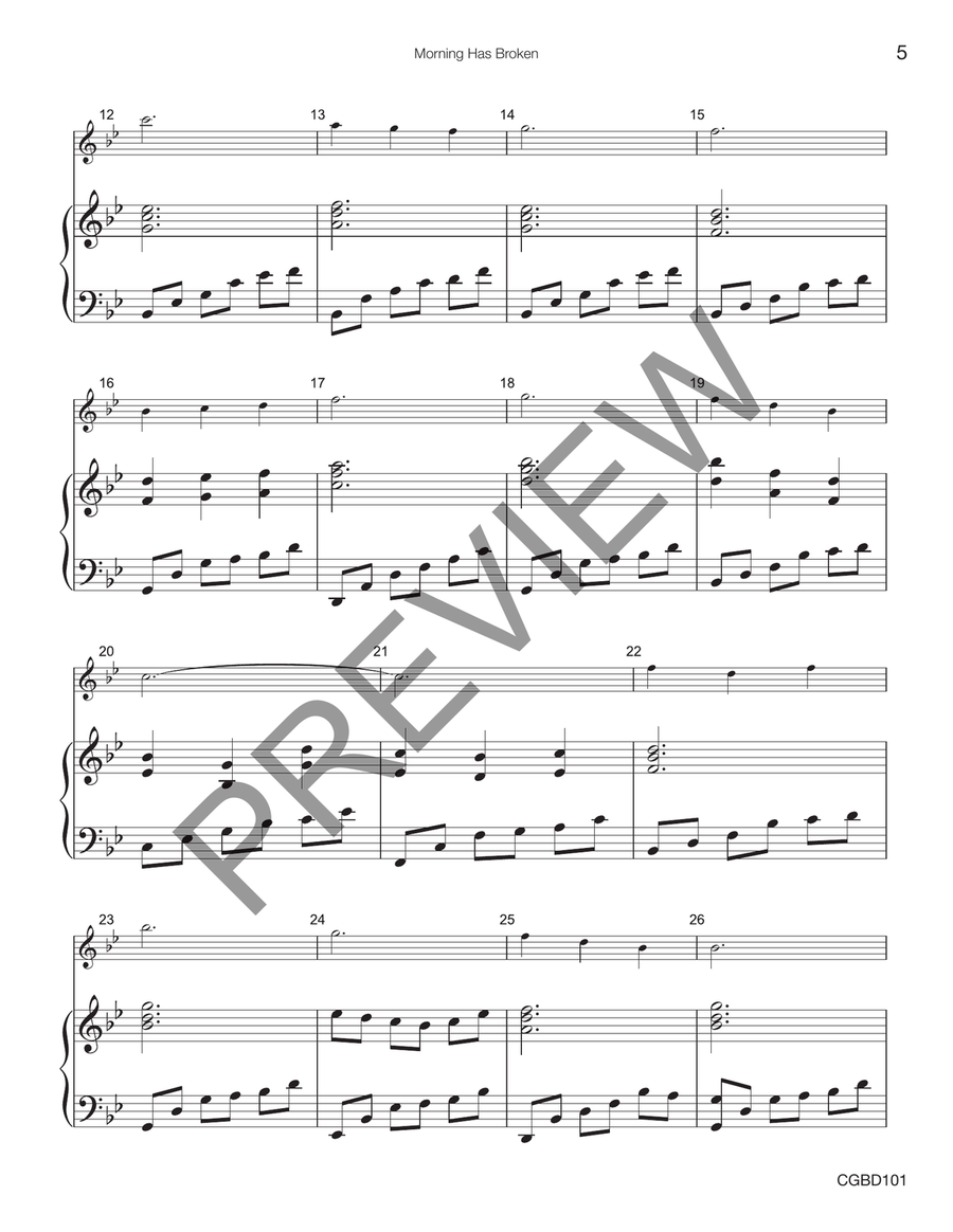 Morning Has Broken - Solo 3 octaves (reproducible) 3-Octaves scores gallery preview page 4