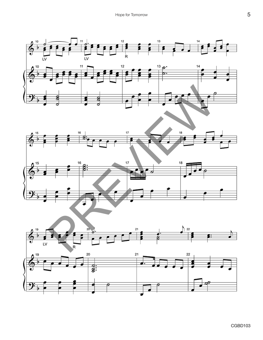 Hope for Tomorrow - 8 bells (reproducible) Handbell Choir scores gallery preview page 4