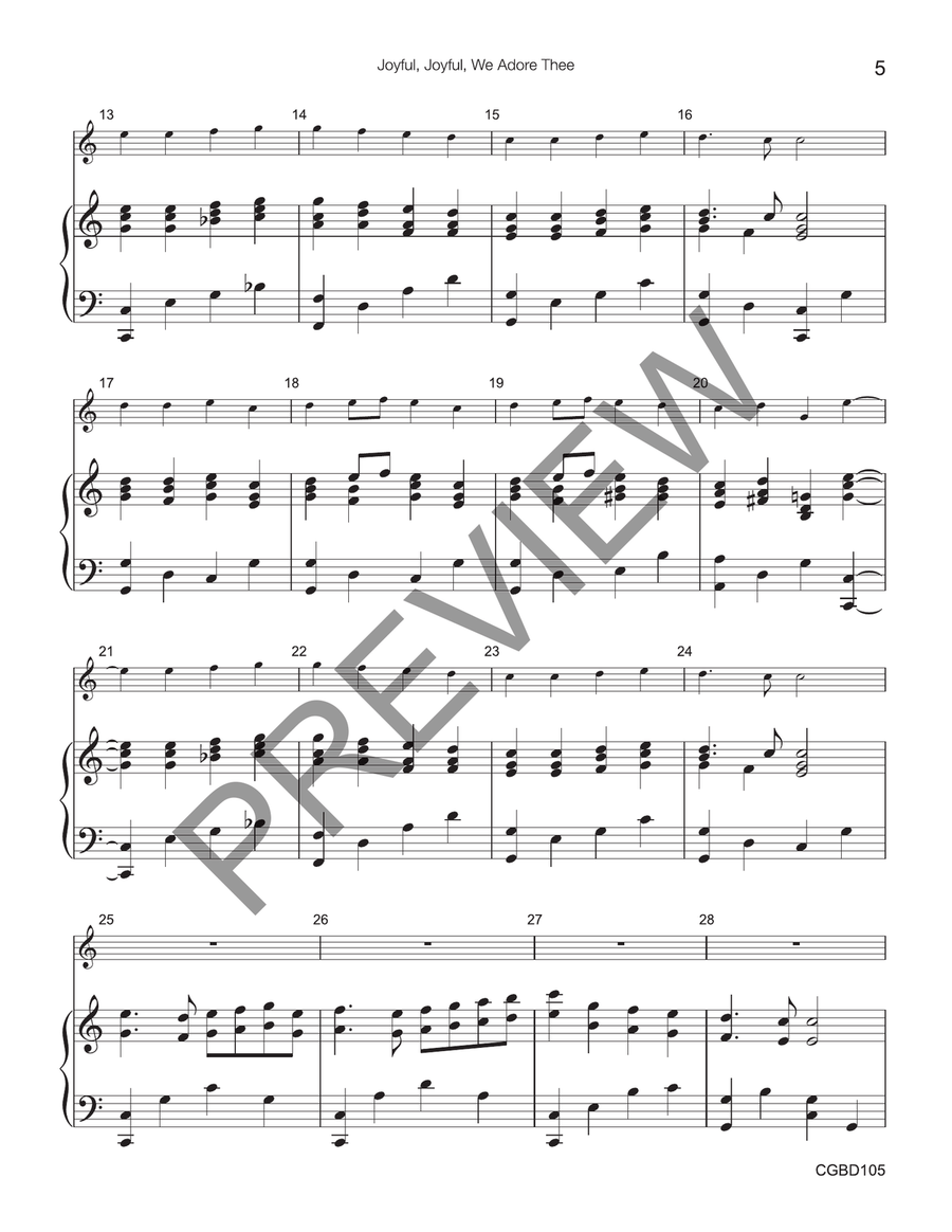 Joyful, Joyful, We Adore Thee - Solo 2 octaves (reproducible) 2-Octaves scores gallery preview page 4