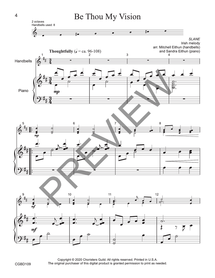 Be Thou My Vision (Reproducible) - 8 bells Handbell Choir scores gallery preview page 3
