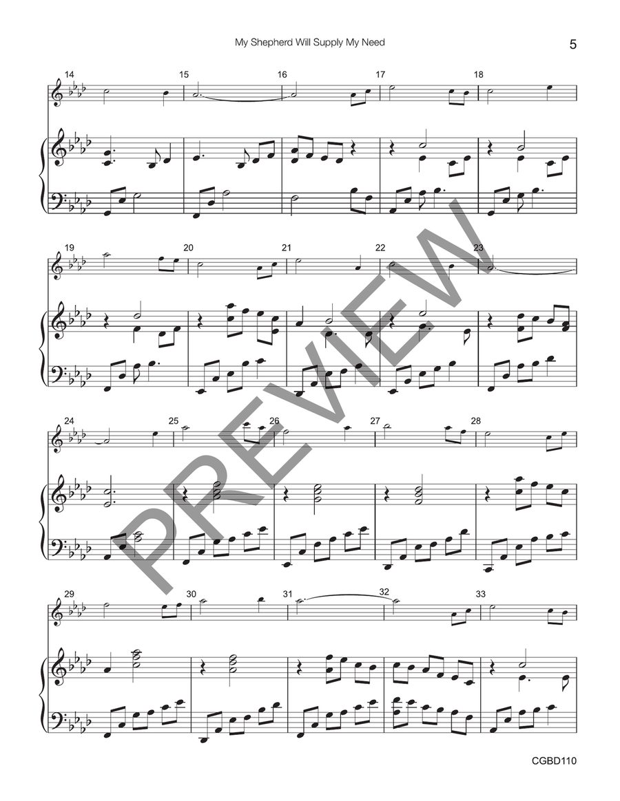 My Shepherd Will Supply My Need - Solo 3 octaves (reproducible) 3-Octaves scores gallery preview page 4
