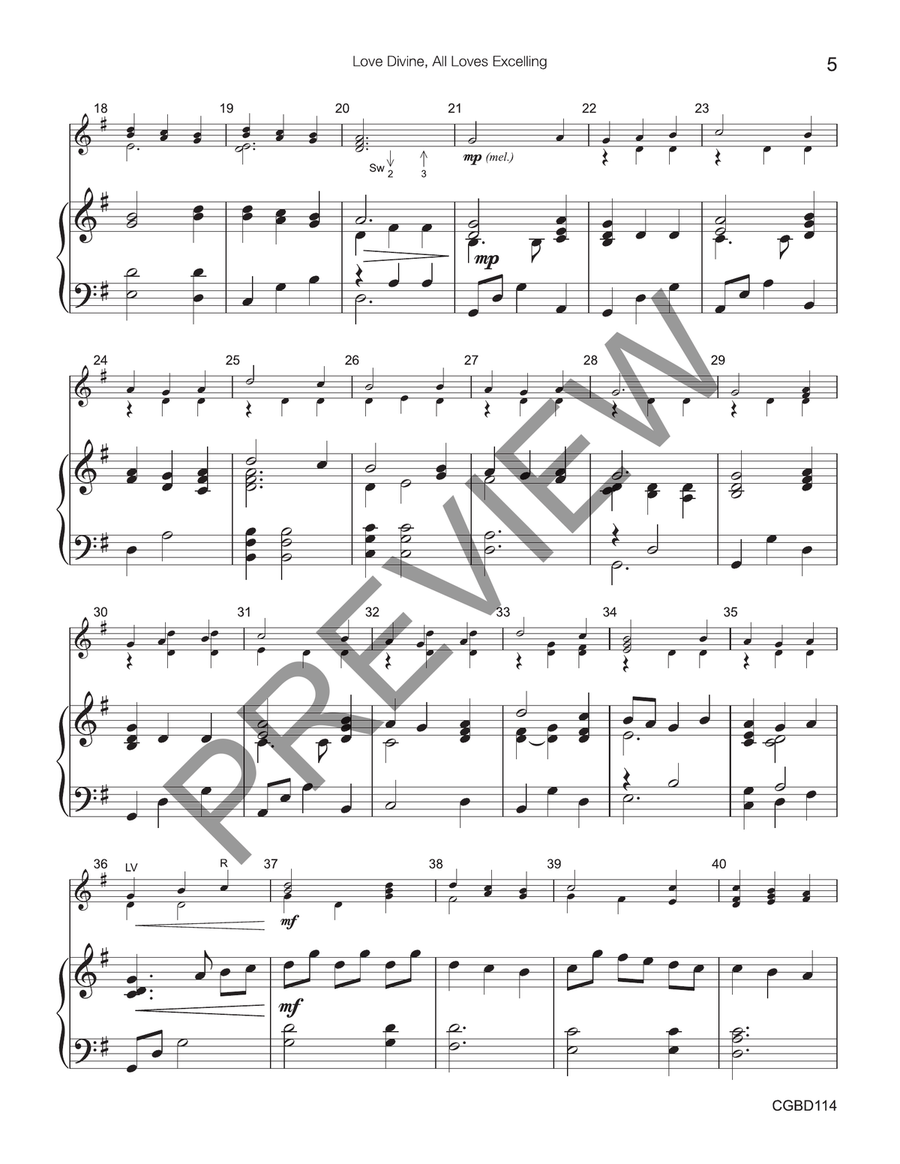 Love Divine, All Loves Excelling - 8 bells (reproducible) Handbell Choir scores gallery preview page 4