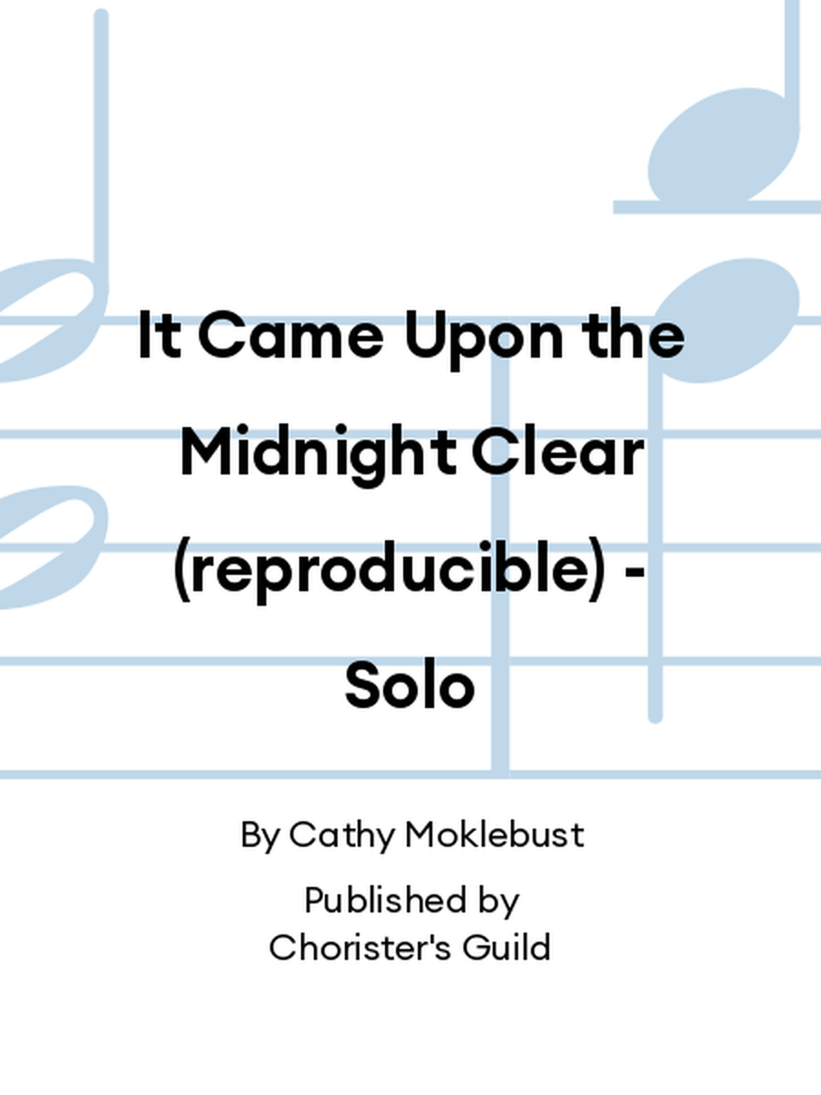 It Came Upon the Midnight Clear (reproducible) - Solo Handbell Choir scores gallery preview page 1