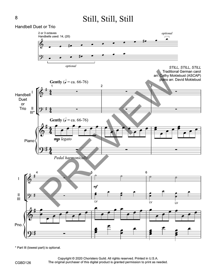 Still, Still, Still (reproducible) - Duet or Trio Handbell Choir scores gallery preview page 4