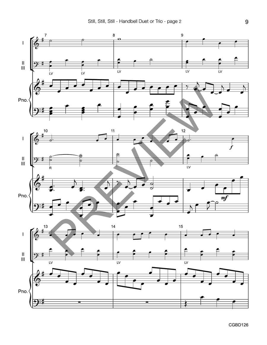 Still, Still, Still (reproducible) - Duet or Trio Handbell Choir scores gallery preview page 5