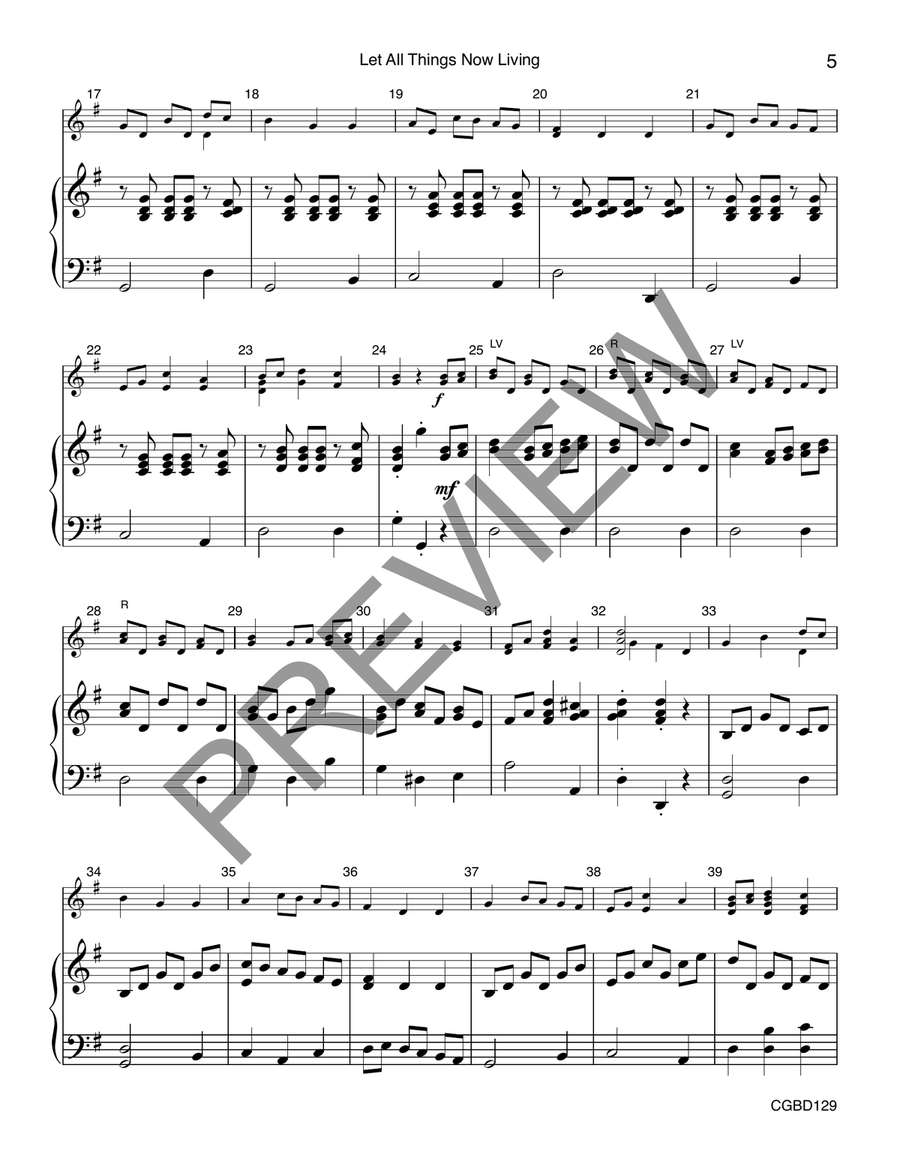 Let All Things Now Living (reproducible) - 8 bells Handbell Choir scores gallery preview page 4