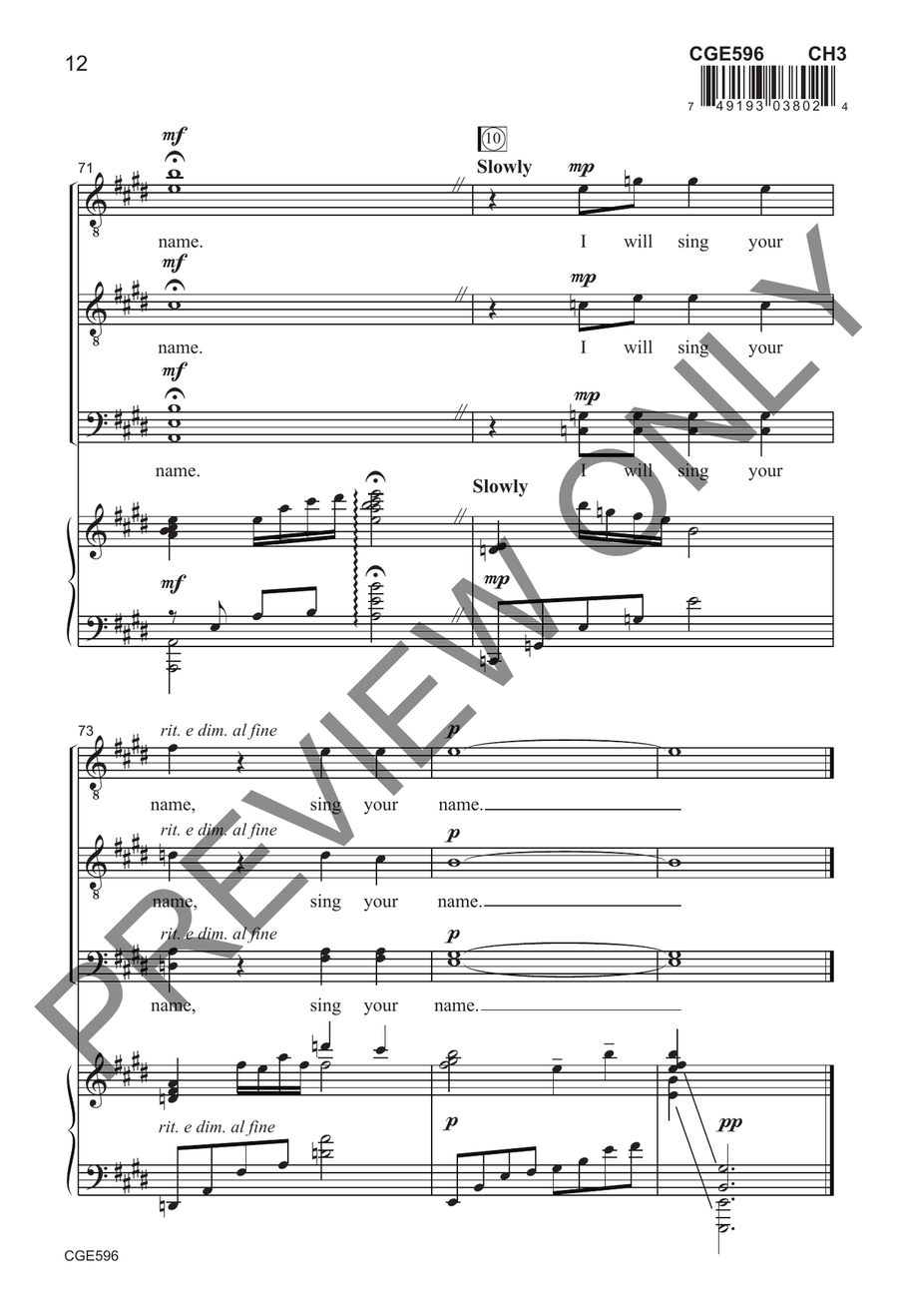 I WIll Sing Your Name I WIll Sing Your Name TTBB scores gallery preview page 9