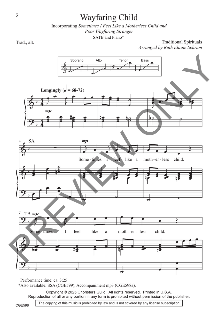 Wayfaring Child Wayfaring Child 4-Part scores gallery preview page 3