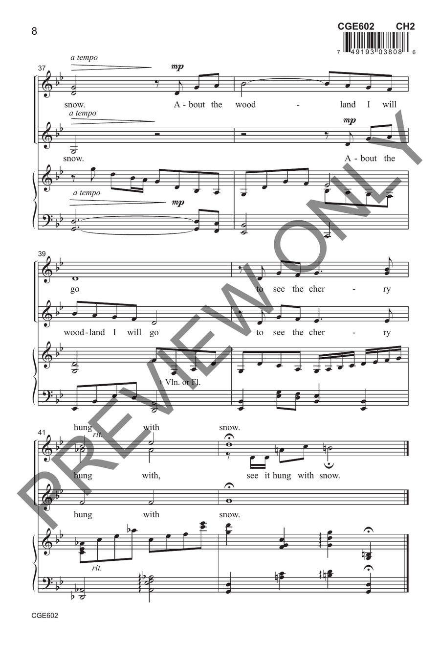 Loveliest of Trees Loveliest of Trees 4-Part scores gallery preview page 6