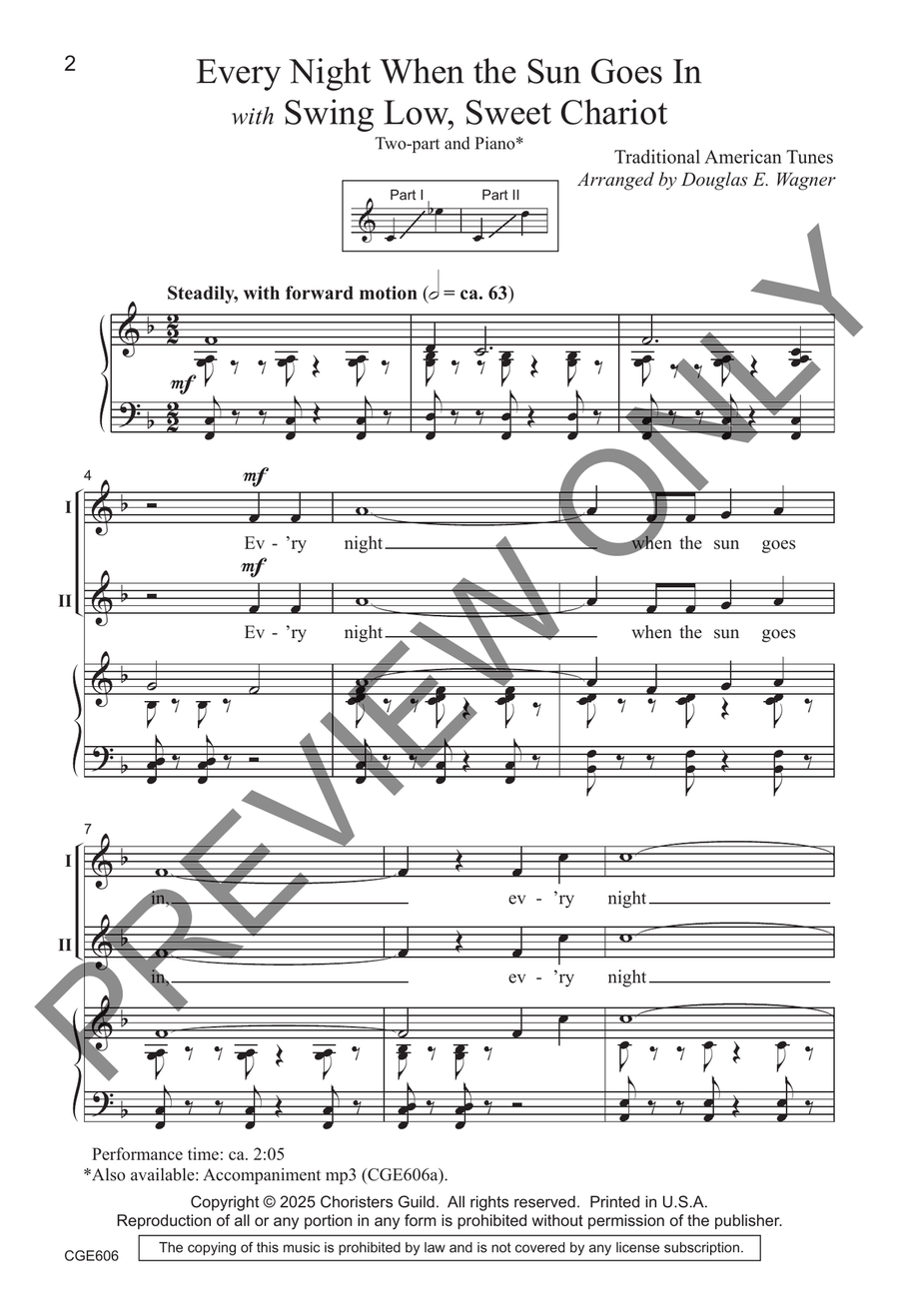 Every Night When the Sun Goes In 2-Part scores gallery preview page 3