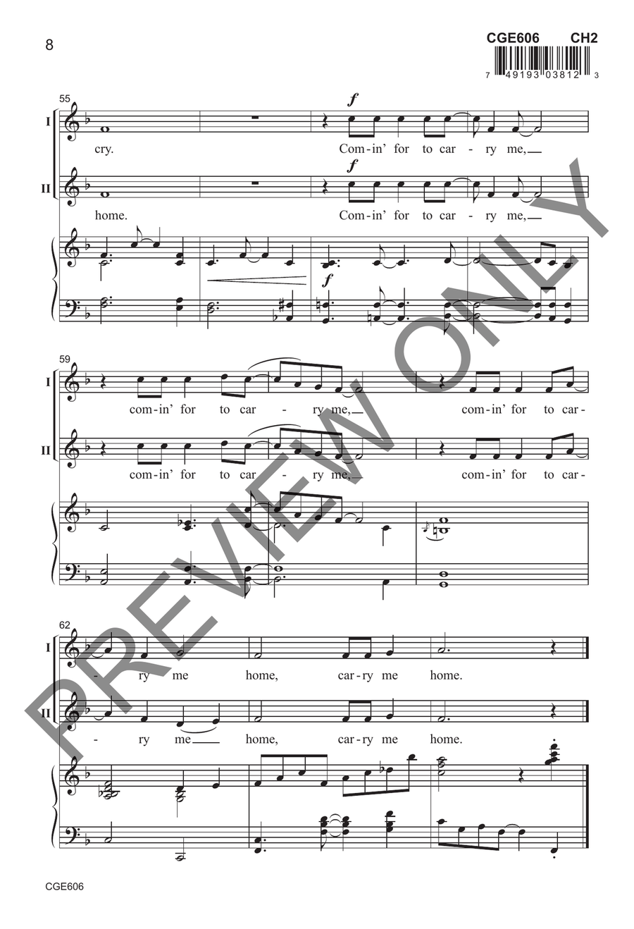 Every Night When the Sun Goes In 2-Part scores gallery preview page 6