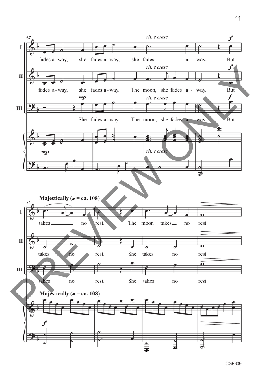 Is the Moon Tired? Is the Moon Tired? 3-Part scores gallery preview page 8