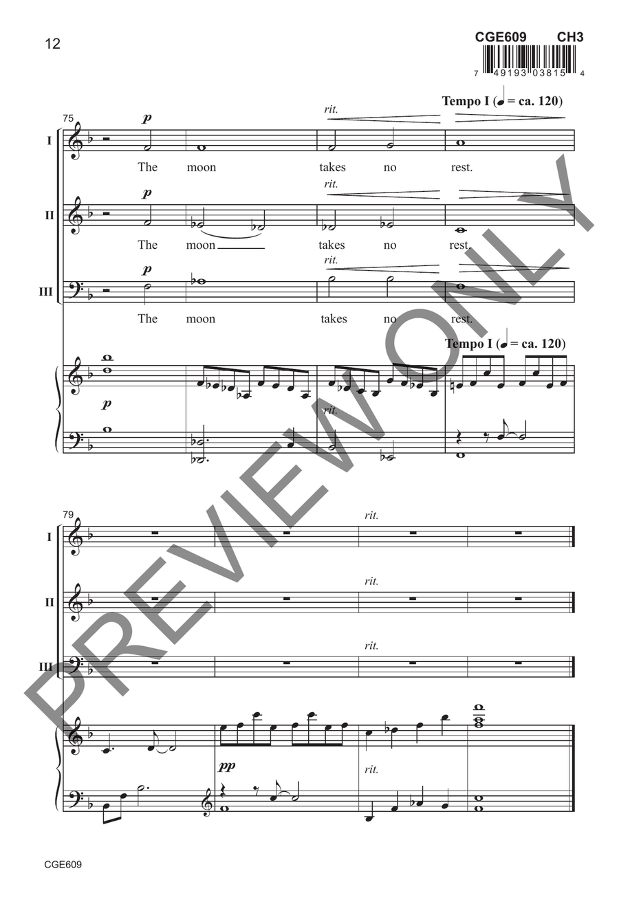 Is the Moon Tired? Is the Moon Tired? 3-Part scores gallery preview page 9