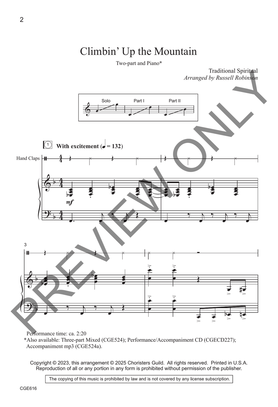 Climbin up the Mountain Climbin up the Mountain 2-Part scores gallery preview page 3