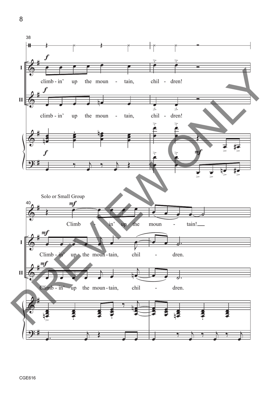 Climbin up the Mountain Climbin up the Mountain 2-Part scores gallery preview page 6