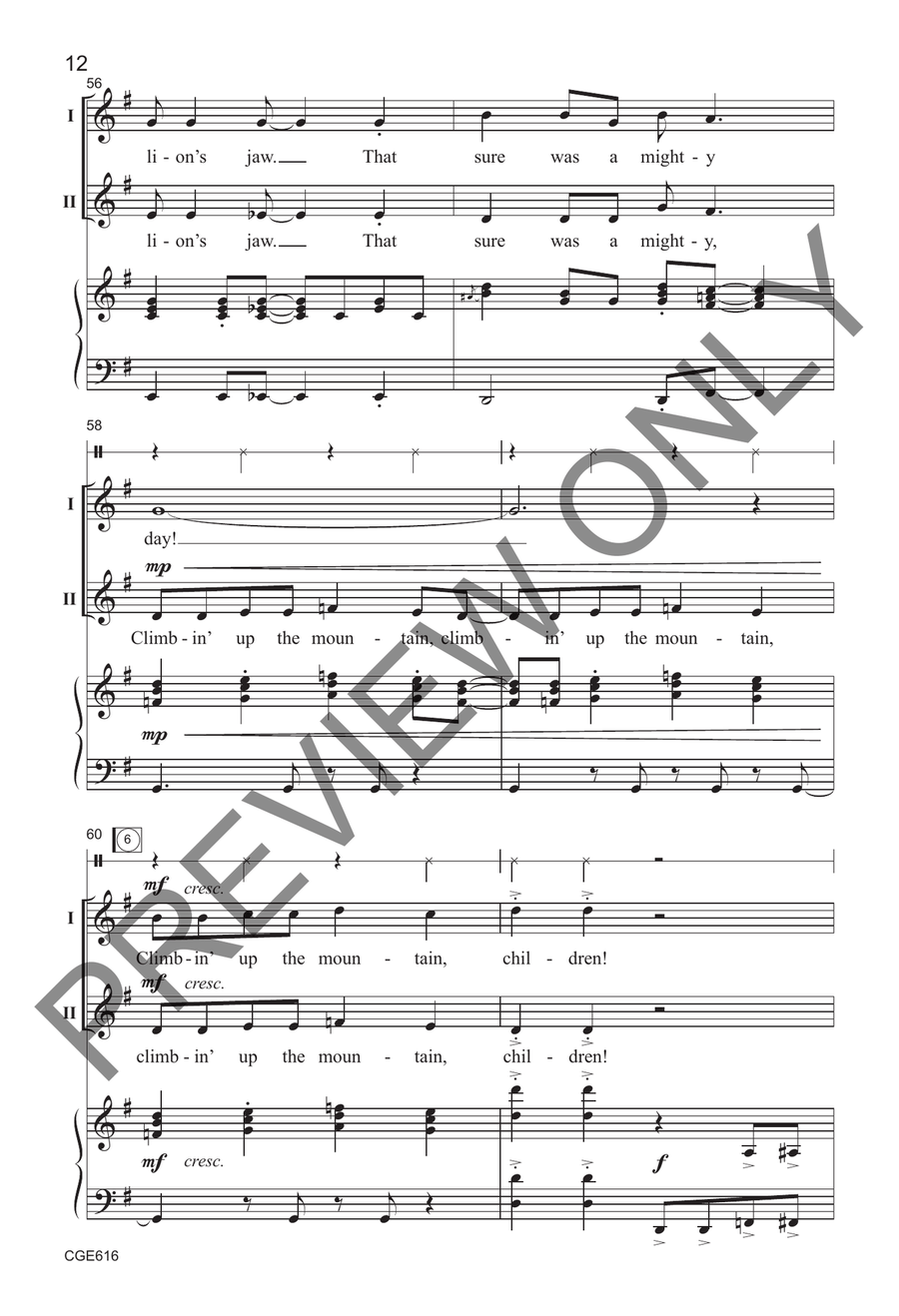 Climbin up the Mountain Climbin up the Mountain 2-Part scores gallery preview page 8