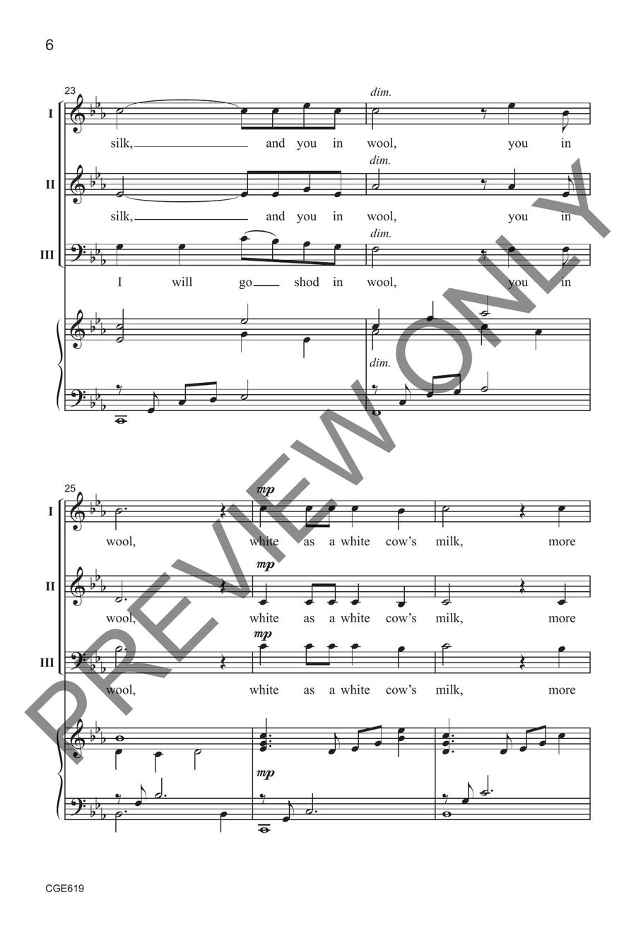 Let Us Walk in the White Snow (Three-part Mixed) by Earlene Rentz 3-Part - Sheet Music page 5